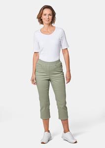goldnerfashion 3/4-jeans met elastische band - grijsgroen -