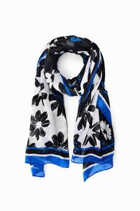 desigual Rechteckiges Halstuch Blumen arty - BLACK