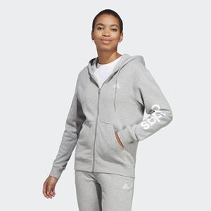 adidas Essentials Linear French Terry Kapuzenjacke Grau