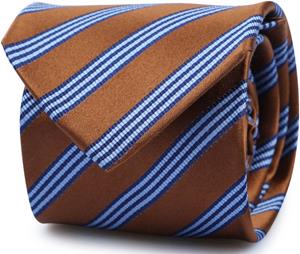 Suitable Stropdas Zijde Strepen Bruin -