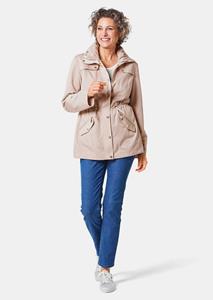 goldnerfashion Lang jack van fijn gestructureerd materiaal - beige -