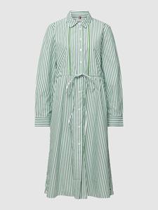 Tommy Hilfiger Blusenkleid "ORG CO STRIPE MIDI SHIRT-DRESS", mit süßen Lochstickerei-Bändern