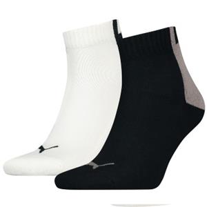 Puma 2 stuks Men Logo Block Quarter Socks 