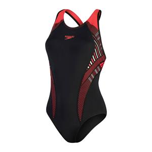 Speedo Eco+ Plastisol Laneback Badpak Zwart/Rood