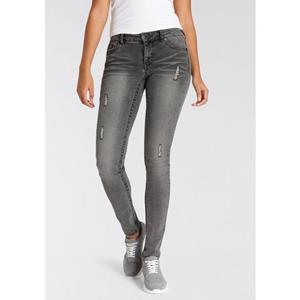 Arizona Skinny fit jeans Met contrastnaden en klepzakken Low Waist