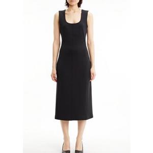 Calvin Klein Midikleid "TECHNICAL KNIT MIDI DRESS", mit tiefem Rundhalsausschnitt