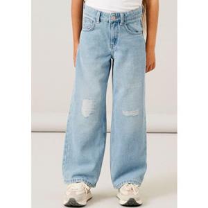 NAME IT KIDS wide leg jeans NKFROSE HW WIDE JEANS 1411-TE NOOS light blue denim Blauw Meisjes Stretchdenim - 