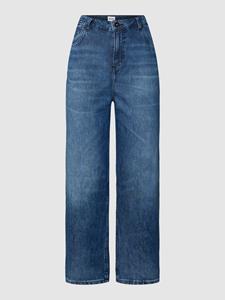 Tapered fit-jeans met labelpatch, model 'CHARLOTTE'
