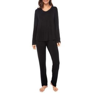 ladyavenue Lady Avenue Bamboo Pyjamas With Lace Long Sleeve 