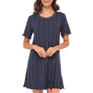 ladyavenue Lady Avenue Short Sleeve Bamboo Nightdress 