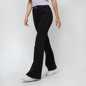 urbanclassics Urban Classics Frauen High Waist Jeans Organic High Waist Flared Denim in schwarz