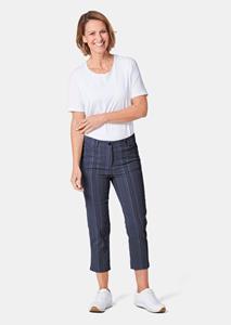 Goldner Fashion Kortere broek met structuur van elastisch materiaal - donkermarine 