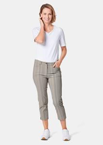 Goldner Fashion Kortere broek met structuur van elastisch materiaal - cement 