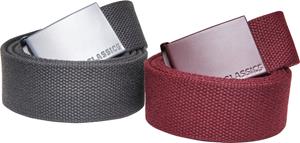 Urban Classics Hüftgürtel  Accessoires Colored Buckle Canvas Belt 2-Pack