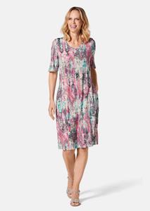 goldnerfashion Gedess. jersey jurk - meerkleurig / gedess. -