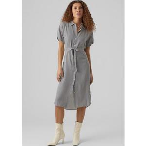 Vero Moda Hemdblusenkleid "VMBUMPY SS CALF SHIRT DRESS NOOS"