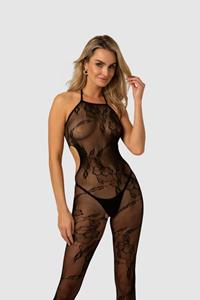 Christine Catsuit Charla Met Open Kruisje - Zwart