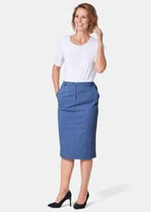 Sportief-elegante satijnen rok - blauw -