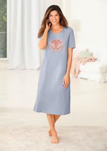 goldnerfashion Katoenen nachthemd met korte mouwen - lichtblauw -
