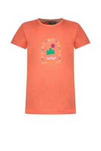 Moodstreet Meisjes t-shirt print - Living koraal