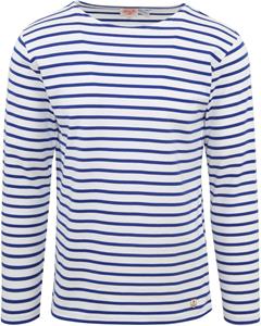 Sweater Armor Lux Houat Trui Strepen Kobaltblauw Wit