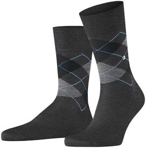 Socks Burlington Manchester Sok Ruit Antraciet 3095