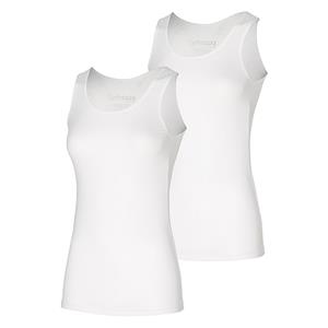 Apollo Singlet Dames Bamboo Wit 2-pack-L