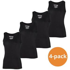 Apollo Singlet Dames Bamboo Zwart 4-pack-M