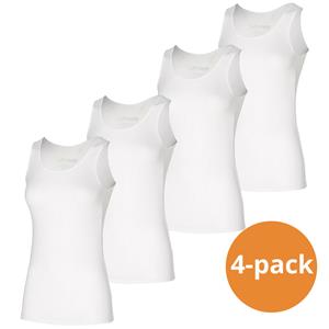 Apollo Singlet Dames Bamboo Wit 4-pack-M