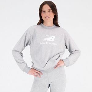 newbalance New Balance Essentials Stacked Logo French Terry Crewneck Sweatshirt Women grau/weiss Größe S