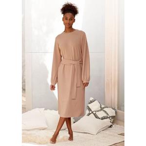 Lascana Gebreide jurk Loungejurk met tailleband, loungewear