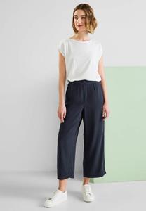 STREET ONE 7/8-Hose Street One Viskose Loose Fit Hose in Deep Blue (1-tlg) Nicht Vorhanden