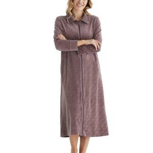 Damella Velour Jaquard Zipper Robe 