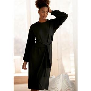 Lascana Gebreide jurk Loungejurk met tailleband, loungewear