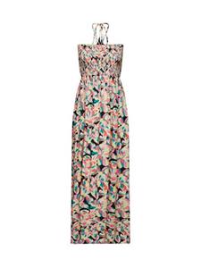 Esprit Midi-jurk van viscose met vetersluiting aan de achterkant