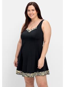Sheego Badekleid Badekleid, mit V-Ausschnitt und Kontrast-Partien
