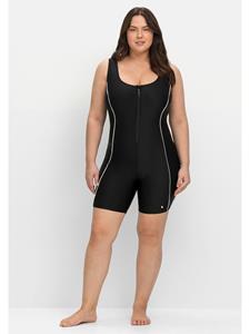 Sheego Badeanzug Schwimmanzug, mit Reißverschluss und kurzem Bein