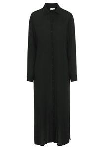Lascana Jurk met overhemdkraag gemaakt van crêpe viscose, maxi jurk met split, zomerjurk