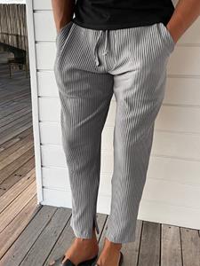 Mens Textured Solid Split Cuff Drawstring Waist Pants