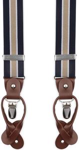 Suitable Luxe Bretels Navy Streep Beige -