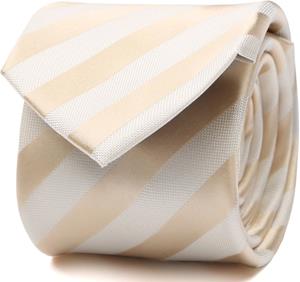 Suitable Stropdas Zijde Streep Beige -