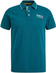 PME Legend Piqué Poloshirt Logo Blauw
