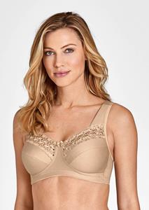 goldnerfashion Beha met brede schouderbandjes en geborduurd kant - skin -