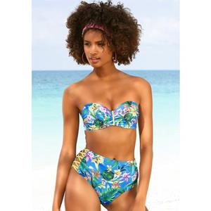 Venice Beach Bügel-Bandeau-Bikini-Top "Hanni", mit tropischem Print und gelben Details