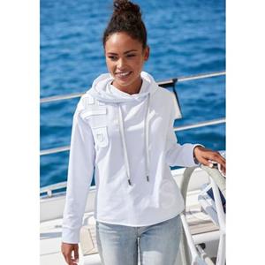 Elbsand Hoodie ELGIN met logo-borduurwerk, losse hoodie van elastische katoen