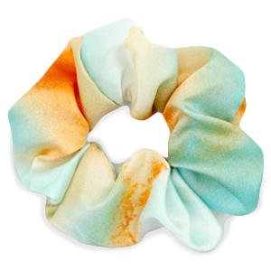 Scrunchie.nl scrunchie Zijde Turquoise-orange