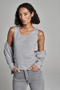 Gocashmere Cashmere tank top met fijngebreid ribpatroon