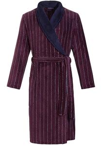 pastunette Bordeaux rode heren badjas met streepdessin-s