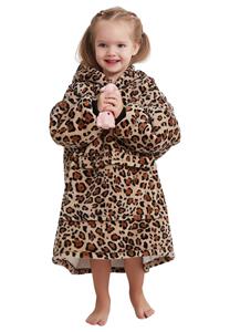 Badjas Panterprint kindersnuggie fleece - mt. 104 t/m 134