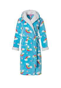 Kinderbadjas regenboog met capuchon - luxe fleece